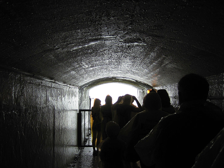 Niagaros krioklys, tunelis, žmonės, turistų, Ontario, lankytojai, Kanada