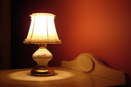 램프, 침실, 기후, 빛, 분위기, 매직, 침묵