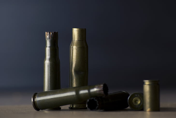 bullet skaller, kugler, patron, metal, bullet, pistol, ammunition
