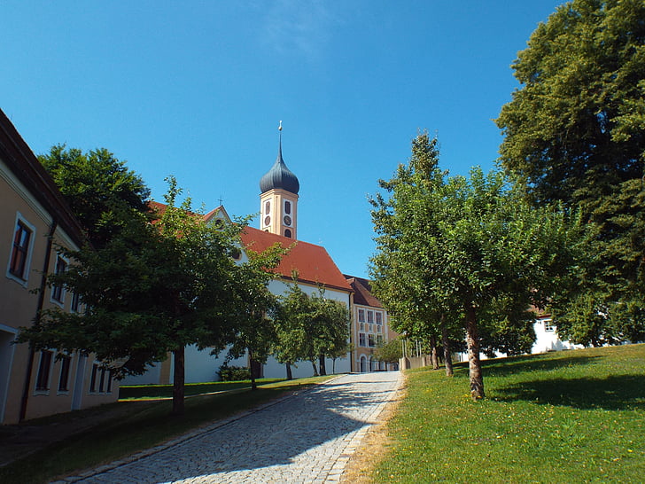 oberschönenfeld, opatství, kostel, klášter, náboženství, cisterciácký klášter