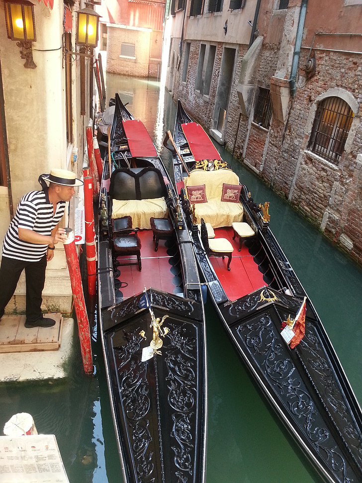 vacaciones, barco, góndola, regalo, Romance, Venecia