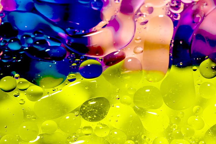 abstrakt, Bubbles, Öl