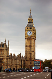 närbild, landmärke, London, England, klocka, Westminster, historiska