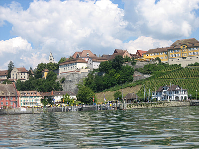 Meersburg, Konstanz Gölü, Kale, su, Göl