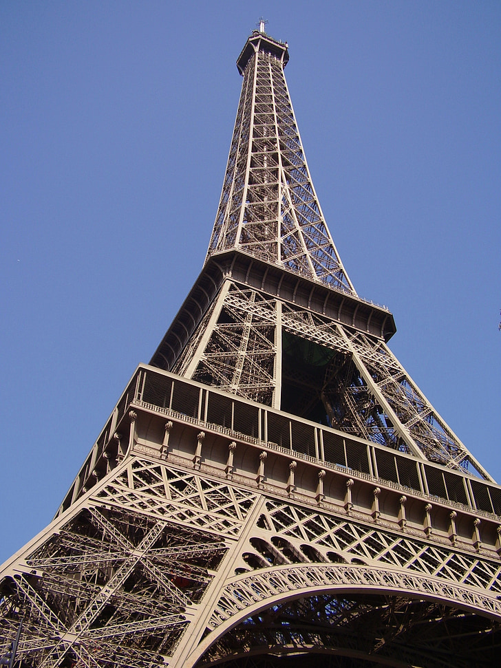 tower, eiffel, paris, france, landscape, iron, perspective