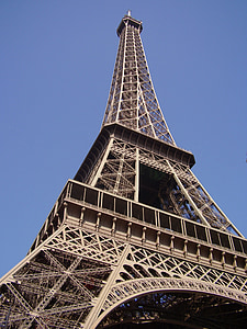 Torre, Eiffel, París, Francia, paisaje, hierro, punto de vista