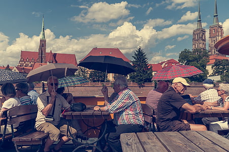 ospice, Wrocław, na rijeci tumski, Poljska, Donja Šleska, Njemačka, turisti