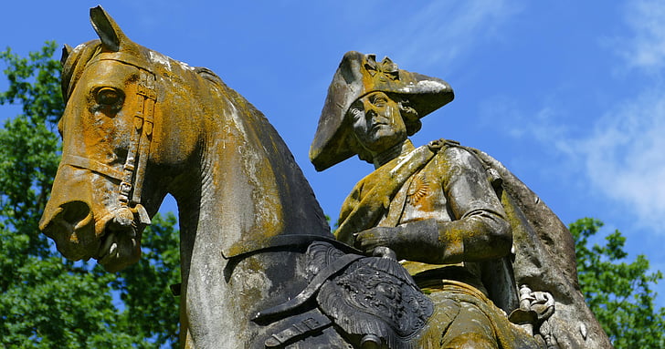 Potsdam, estátua equestre, Parque, cavalo, velho fritz, Monumento, escultura