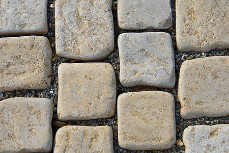 pedras de pavimentação, pedras, padrão, estrutura, Embora, estrada, Resumo