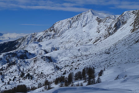 Alpes, montanhas, paisagens, natureza, paisagem de inverno, neve, Inverno