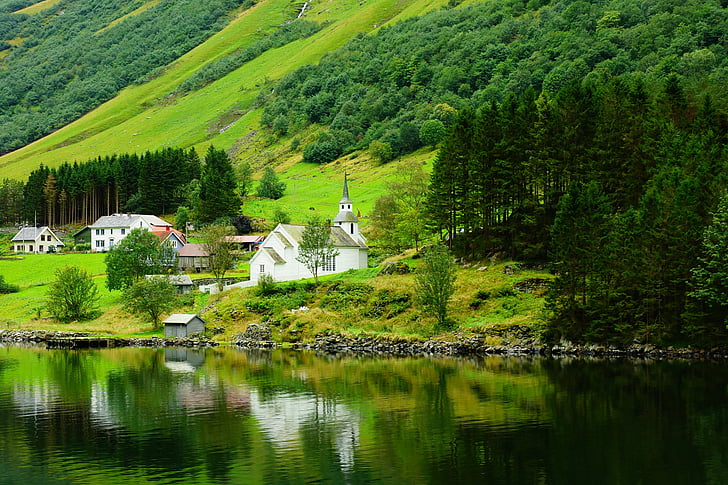 o fiorde, Noruega, songne, nórdicos, natureza, Europa, paisagem