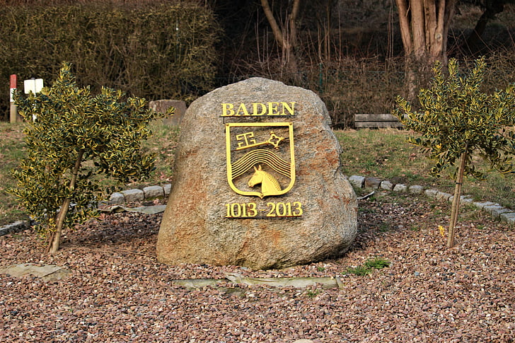 nedar, Achim natació, poble, Baixa Saxònia, pedra commemorativa, signe, EUA