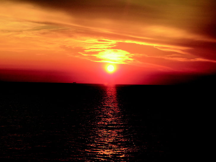 Korsika, Sunset, Ocean