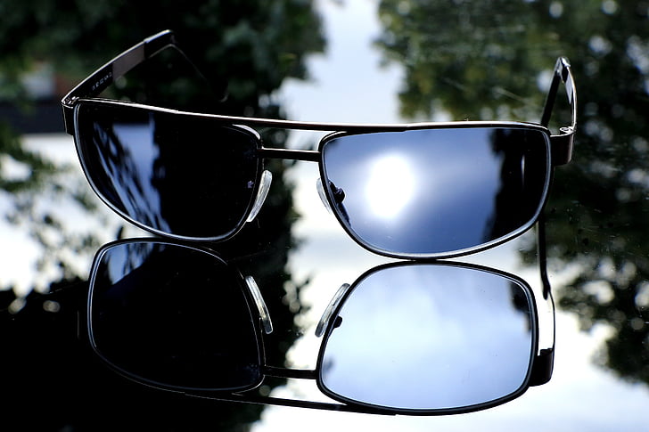 glasses, sunglasses, sun, mirroring, eye protection, reflection, eyeglasses