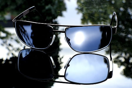 brilles, saulesbrilles, saule, atspoguļojot, acu aizsardzība, pārdomas, brilles