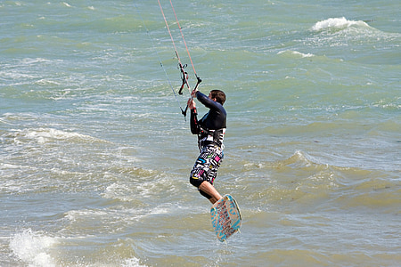 kite surfer, kite surfing, surfer, surfing, ocean, sea, water