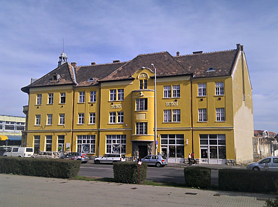 Pecs, Baranya, Hongrie, ville, bâtiment, Centre ville, façade