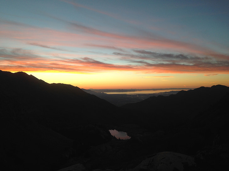 mountains, sunset, nature, landscape