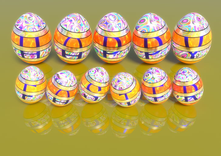 veľkonočné vajíčka, Veselú Veľkú noc, påskhälsning, Veľkonočné pohľadnice, v rade, veľkú skupinu objektov, viac farebné