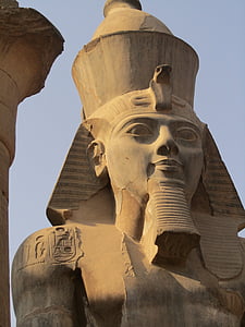 egipski, posąg, Luxor