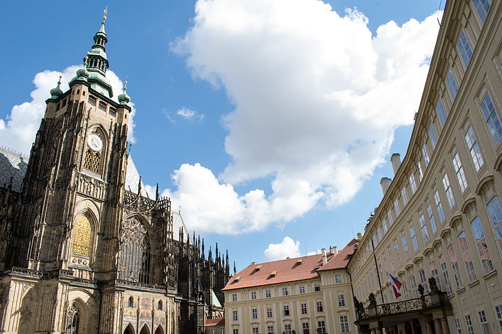 Tjeckien, Prag, Europa, arkitektur, byggnader, Street, gamla