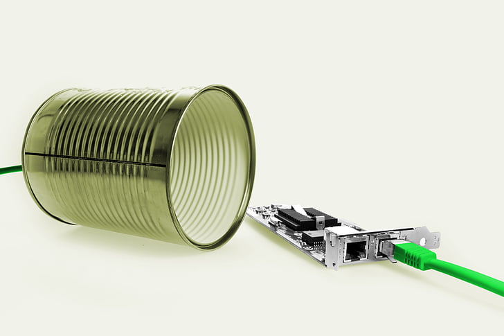 canned phone, box, cable, funny, fun, phone, voice over ip