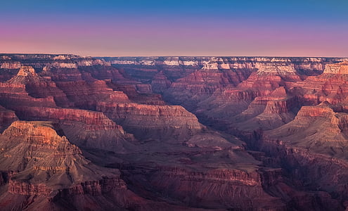 grand, Canyon, Arizona, Or, heure, montagne, horizon