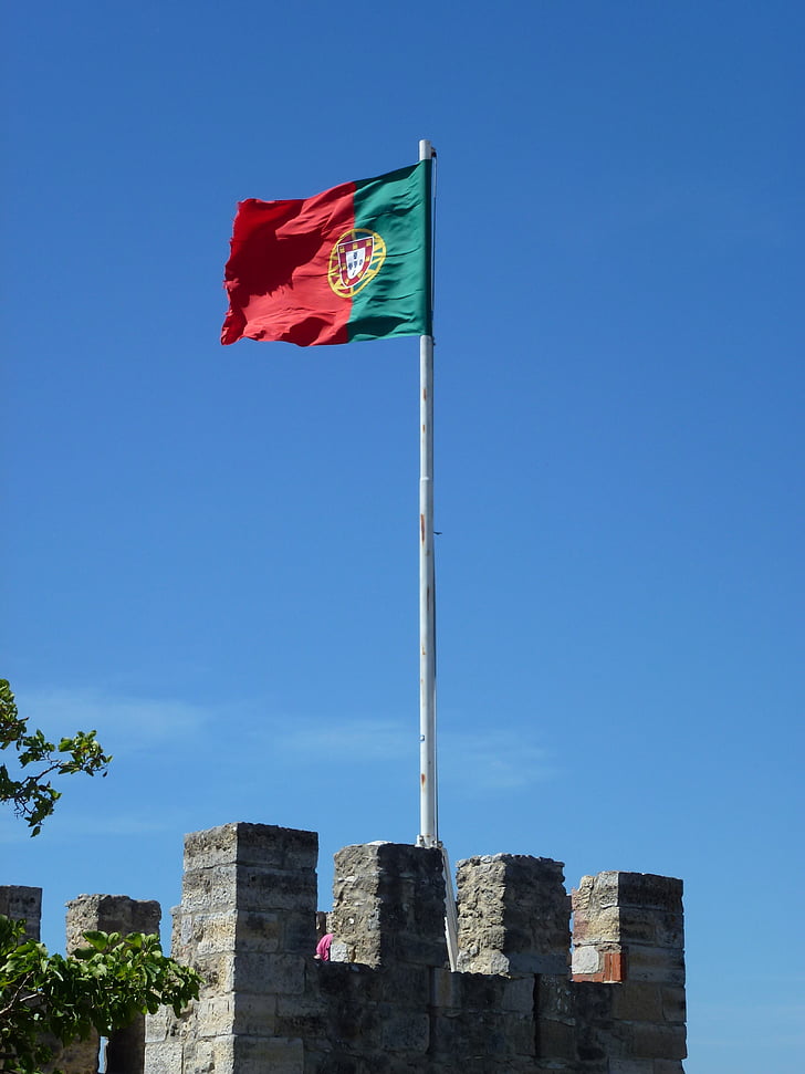 флаг, Барселона, Португалия, вятър, знаме на Португалия, Blow
