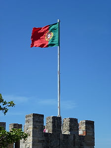 フラグ, バルセロナ, ポルトガル, 風, ポルトガルの国旗, 打撃