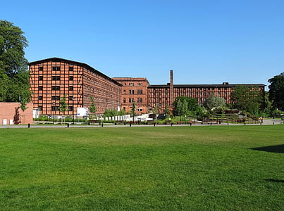 Ilha de moinho, Bydgoszczy, Polônia, Prado, Parque, edifício, industrial