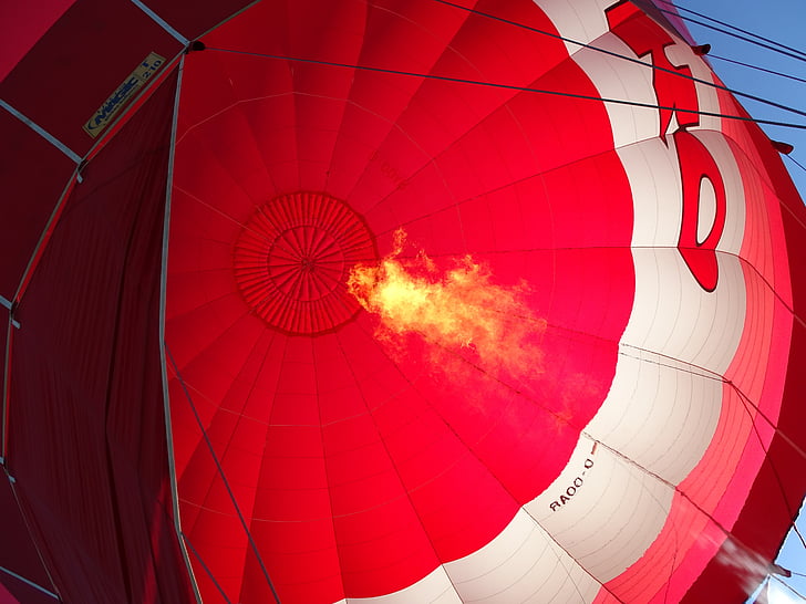 горещ въздух балон, Газовият пламък се регулира, горещ въздушен балон машинист, балон