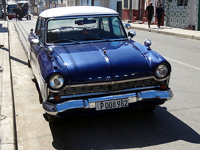 masina, retro, albastru, vechi, Ford, taur
