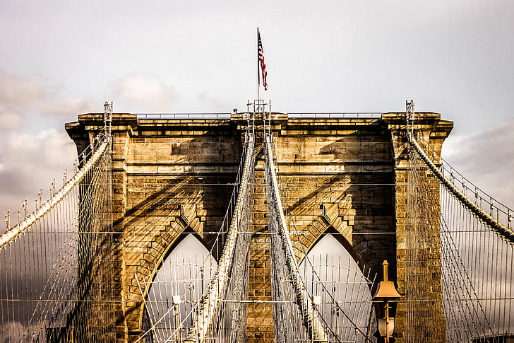 Most, Brooklynský most, New york, Spojené státy americké, NYC, Amerika, Brooklyn
