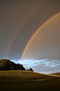 Rainbow, Natura, Spektakl, krajobraz, niebo, nastrój, Kolor