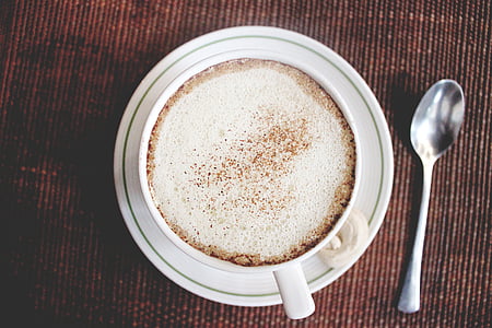 kafein, cappuccino, kopi, Piala, minuman, espresso, busa