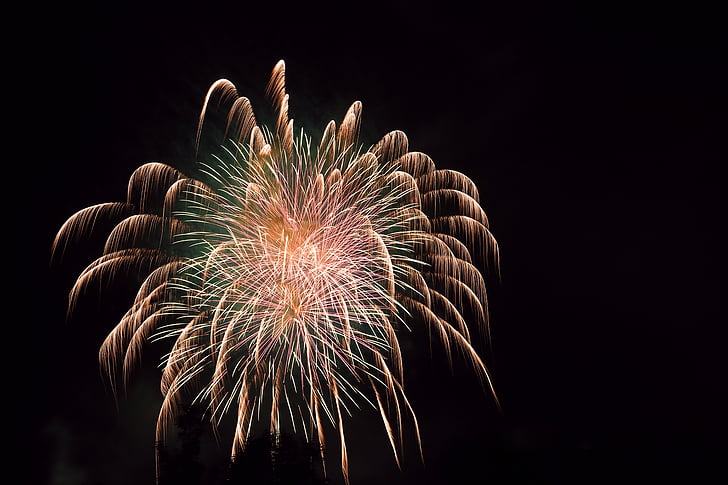 fireworks, rocket, night, lights, sylvester, explosion, shower of sparks