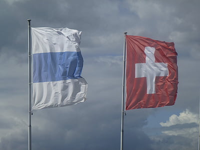 вятър, флаг, Швейцария, Кантон