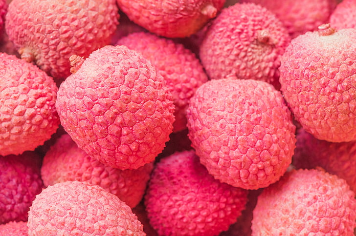 lychee, fruits, pink, food, fruit, eat, healthy