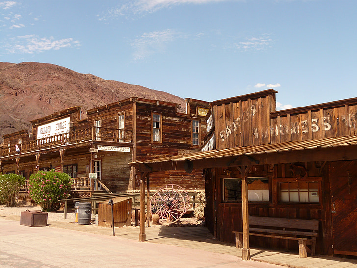 Calico, Calico ghost town, spookstad, Mojave-woestijn, Californië, Verenigde Staten, zilver mijnbouw