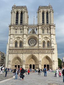 Notre dame, katedralen, Paris, fasade, kirke