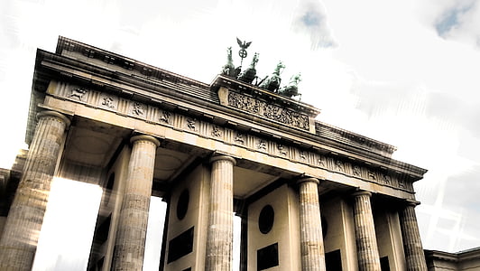 Brandenburgi kapu, Németország, Landmark, Quadriga, épület, tőke, történelem