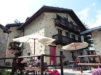 rumah, akomodasi, palanfre, Piedmont, Italia, taman bir, balkon