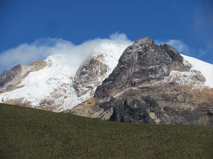 snow peak, rocks, paramo, nature, moor, fog, colombia