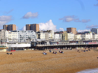 Brighton, Storbritannien, East sussex, vid havet, Seashore, Holiday, sommar