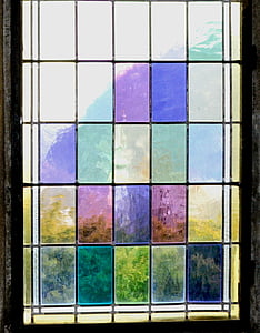logs, krāsainām stikla lauskām, baznīca, Vista