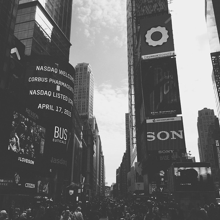Times square, New york, ville, NYC, foule, occupé, trafic