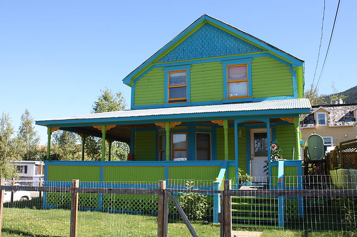 Dawson, cidade de Dawson, Yukon, edifício, casa verde