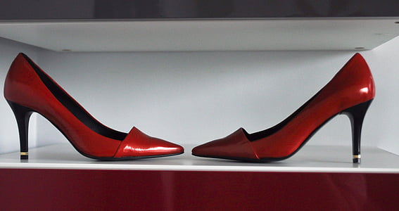 Παπούτσια, καρφίτσες, Μόδα, γυναίκα, κόκκινο, PIN, Γυναικεία παπούτσια