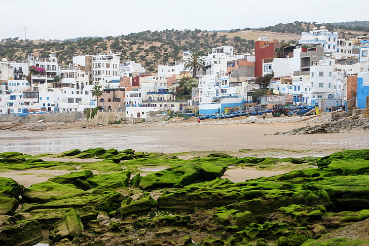 Мароко, Taghazout, плаж, пътуване, крайбрежие, вода