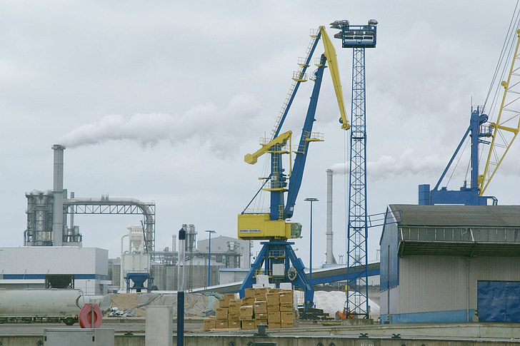 Wismar, grues, port, Allemagne, Harbor, Cargo, industriel